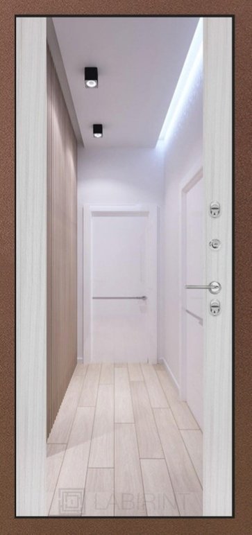 Дверь Лабиринт Термо Магнит с Зеркалом Максимум - Сандал белый - Внутренняя панель