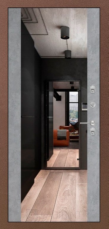 Дверь Лабиринт Термо Магнит с Зеркалом Максимум - Бетон светлый - Внутренняя панель