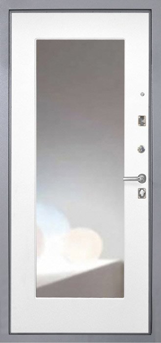 Дверь Интекрон Брайтон/Зеркало ФЛЗ-М белая матовая - Внутренняя панель