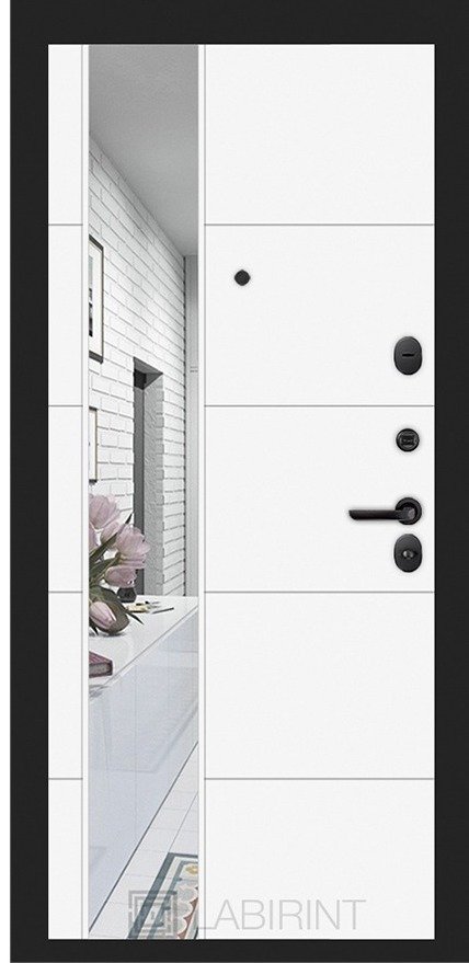 Дверь Лабиринт ТЕХНО 19 — Белый софт - Внутренняя панель