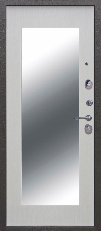 Цитадель 10 см ТРОЯ Серебро MAXI Зеркало Белый ясень - Внутренняя панель
