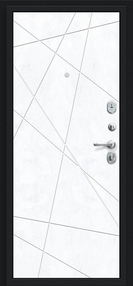 Дверь Браво Граффити-5 Букле черное/Snow Art - Внутренняя панель