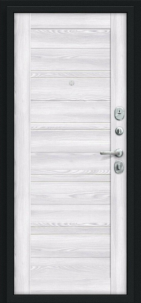 Дверь Браво Сити Kale Букле черное/Riviera Ice - Внутренняя панель