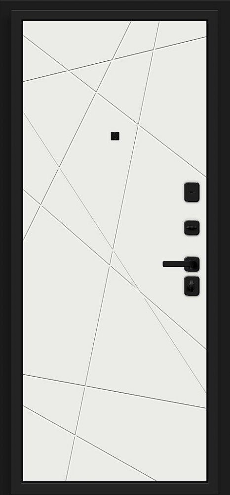 Дверь Браво Кьюб (RBE) Total Black/Super White - Внутренняя панель