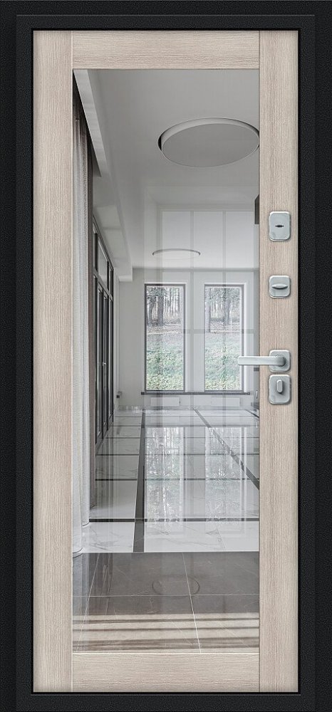 Дверь Браво Thermo Флэш Декор-2 Букле черное/Cappuccino Veralinga - Внутренняя панель