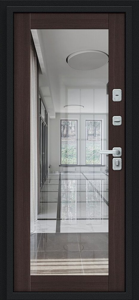 Дверь Браво Thermo Флэш Декор-2 Букле черное/Wenge Veralinga - Внутренняя панель