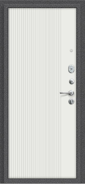 Дверь Браво Тайга-9 Вертикаль Антик Серебряный/Белый - Внутренняя панель