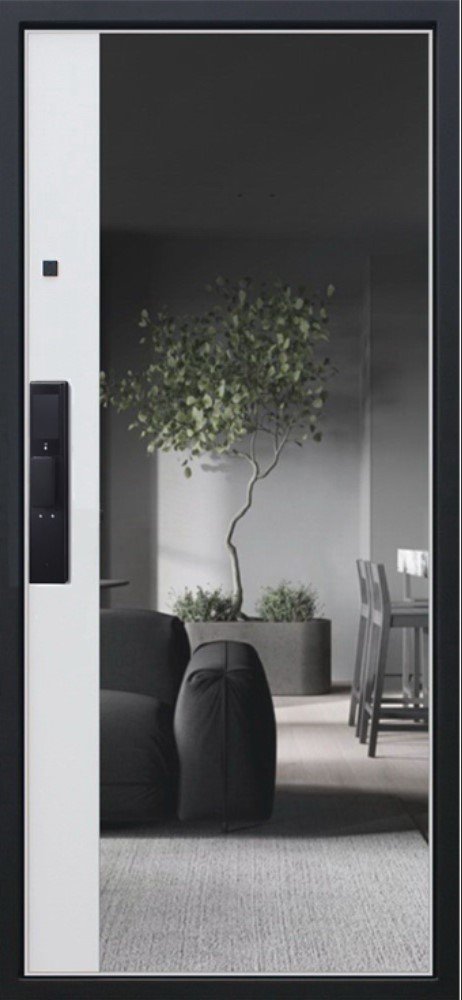 Дверь АСД Конструктор» с зеркалом и биометрическим замком Smart lock DZ 888 - Внутренняя панель