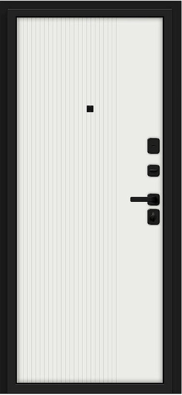 Дверь Браво Optim Z-2 Вертикаль Муар черный-Грецкий Орех/Белый - Внутренняя панель