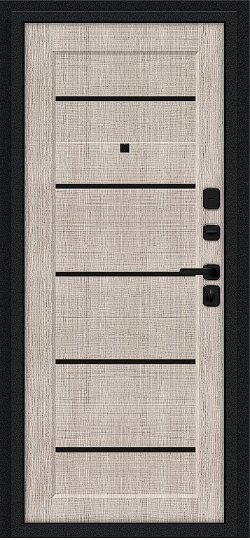 Дверь Браво Борн/SBlack Букле черное/Cappuccino Melinga - Внутренняя панель