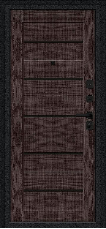 Дверь Браво Борн/SBlack Букле черное/Wenge Melinga - Внутренняя панель