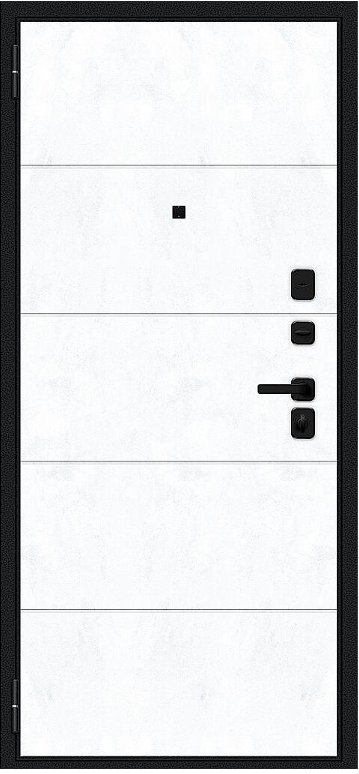 Дверь Браво Граффити-1 Инсайд/SBlack Букле черное/Snow Art - Внутренняя панель