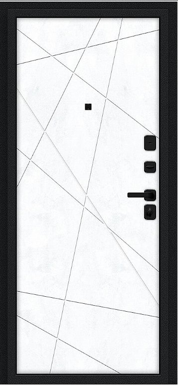 Дверь Браво Граффити-5/SBlack Букле черное/Snow Art - Внутренняя панель