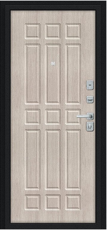 Дверь Браво Мило МФ/BChrome Букле черное/Cappuccino Melinga - Внутренняя панель