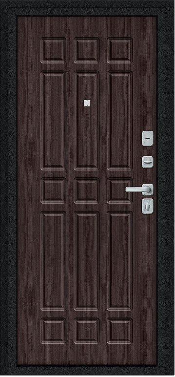 Дверь Браво Мило МФ/BChrome Букле черное/Букле черное/Wenge Melinga - Внутренняя панель