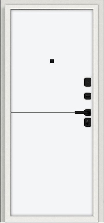 Дверь Браво Аура/SBlack Шагрень белая/White Silk - Внутренняя панель