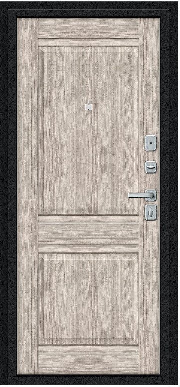 Дверь Браво Некст МФ/BChrome Букле черное/Cappuccino Melinga - Внутренняя панель