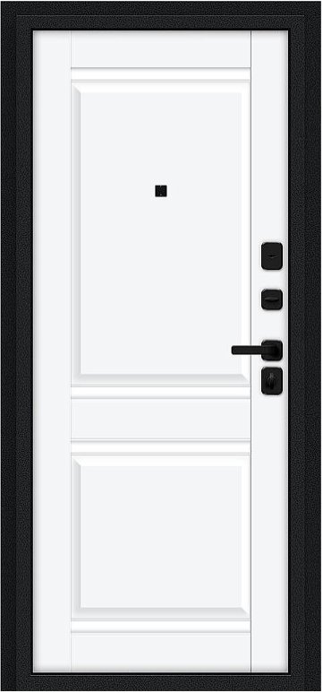 Дверь Браво Некст МФ/SBlack Букле черное/White Silk - Внутренняя панель