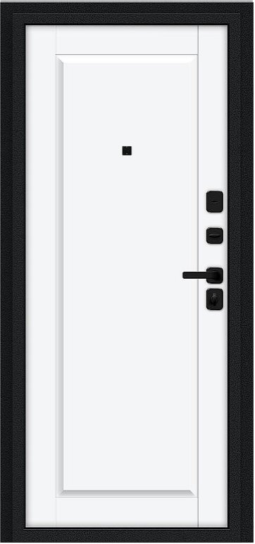 Дверь Браво Сьют МФ/SBlack Букле черное/White Silk - Внутренняя панель