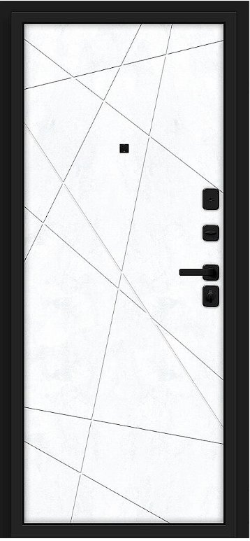 Дверь Браво Кьюб/SBlack Slate Art/Snow Art - Внутренняя панель