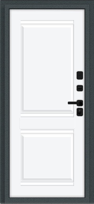 Дверь Браво Thermo Некст МФ/SBlack Старк антрацит/White Silk - Внутренняя панель
