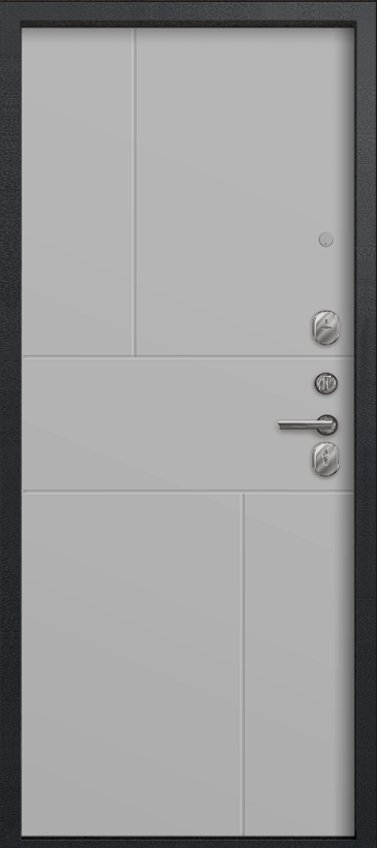 Дверь А-11 Черный муар, Кашемир графит - Кашемир сильвер - Внутренняя панель