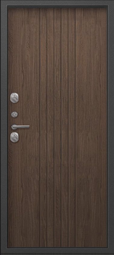 Дверь Термо-90 графит букле - миндаль рифлёный - Внутренняя панель