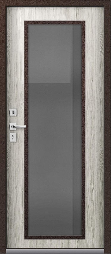Дверь Термо-11 Шоколадный муар - полярный дуб - Внутренняя панель