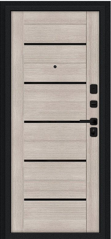 Дверь Браво Грид Букле черное/Cappuccino Melinga - Внутренняя панель