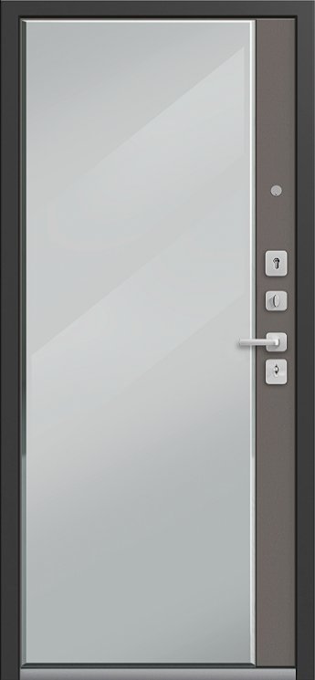 Дверь C-104 Черный Муар - Кашемир Белый Зеркало копия - Внутренняя панель