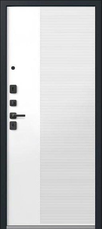 Дверь С-112 Черный Муар+Кварц Черный+Орех Мокко - Белый - Внутренняя панель