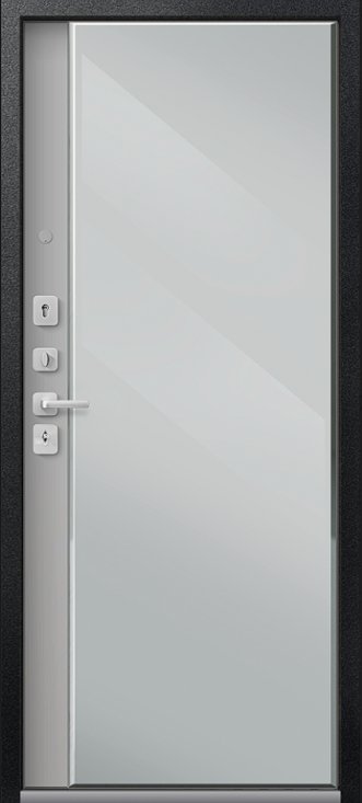 Дверь С-114 Черный Муар+Бетон Темный - Кашемир Сильвер - Внутренняя панель