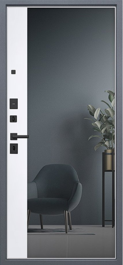 Дверь Беркут Матовый Белый С Зеркалом - Внутренняя панель