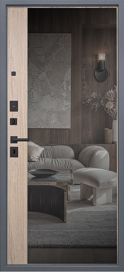 Дверь Беркут Дуб Галиф Натуральный С Зеркалом - Внутренняя панель