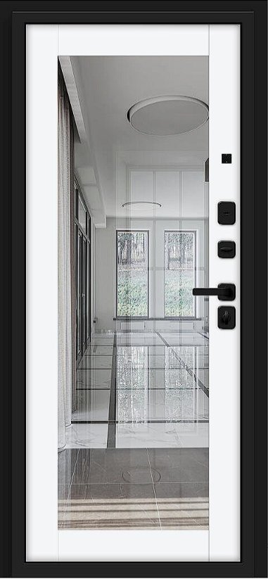 Дверь Браво Флэт/SBlack Black Shell/White Silk - Внутренняя панель