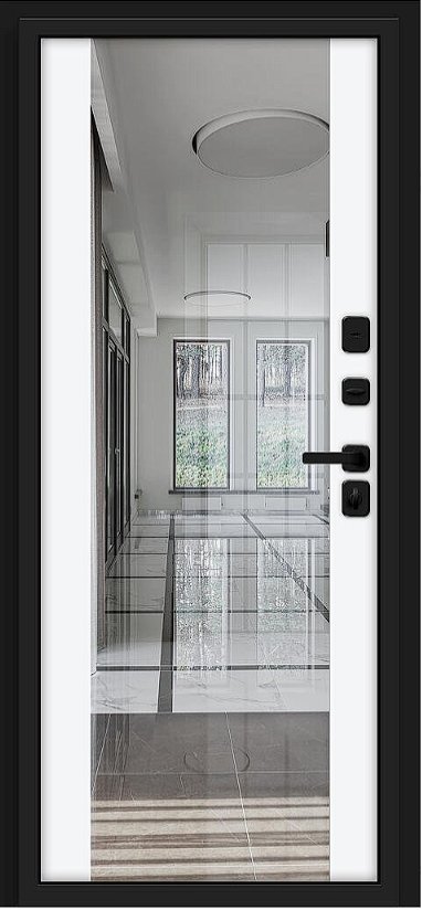 Дверь Браво Лайнер/SBlack Black Shell/White Silk - Внутренняя панель