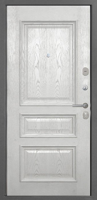 Дверь Интекрон Неаполь Штукатурка графит Валентия 2 Ясень жемчуг - Внутренняя панель