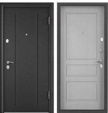 Дверь Торекс DELTA-M 10  Темно-серый букле графит, RGSO, ПВХ Дуб белый матовый, D25 фото