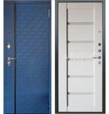 Дверь Арус ЛЮКС АС-2П-3К-Антик серебро-Тори Синий софт фото