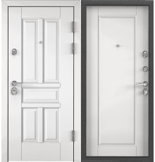 Дверь Цербер 3К(Чёрный муар) Мистраль Белый(Сменная панель) фото