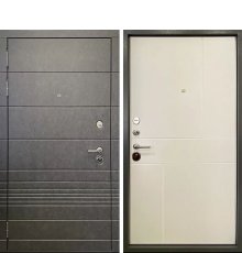 Дверь Ратибор Мегаполис 3К Штукатурка графит / силк сноу фото