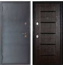 Дверь Купер 60С Серебро/Темный орех