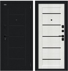 Дверь Браво Борн/SBlack Букле черное/Bianco Melinga фото