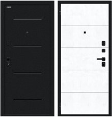 Дверь Браво Граффити-1 Инсайд/SBlack Букле черное/Snow Art