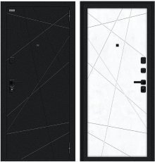 Дверь Браво Граффити-5/SBlack Букле черное/Snow Art