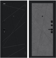 Дверь Браво Граффити-5/SBlack Букле черное/Slate Art