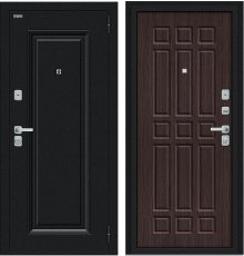 Дверь Браво Мило МФ/BChrome Букле черное/Букле черное/Wenge Melinga фото