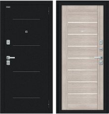 Дверь Браво Техно/BChrome Букле черное/Cappuccino Melinga