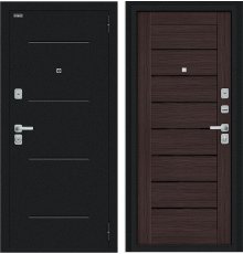 Дверь Браво Техно/BChrome Букле черное/Wenge Melinga
