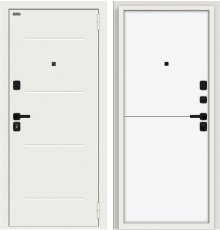 Дверь Браво Аура/SBlack Шагрень белая/White Silk